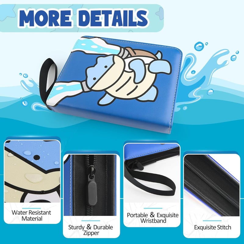 EZIYIN Collectible Trading Card Albums, 400 Card Holders with 50 Removable Sleeves, Portable 4 Pockets Collectible Trading Card Binder, PU Card Collection Binder for MTG, TCG, Sport Card, Game Cards - Image 3